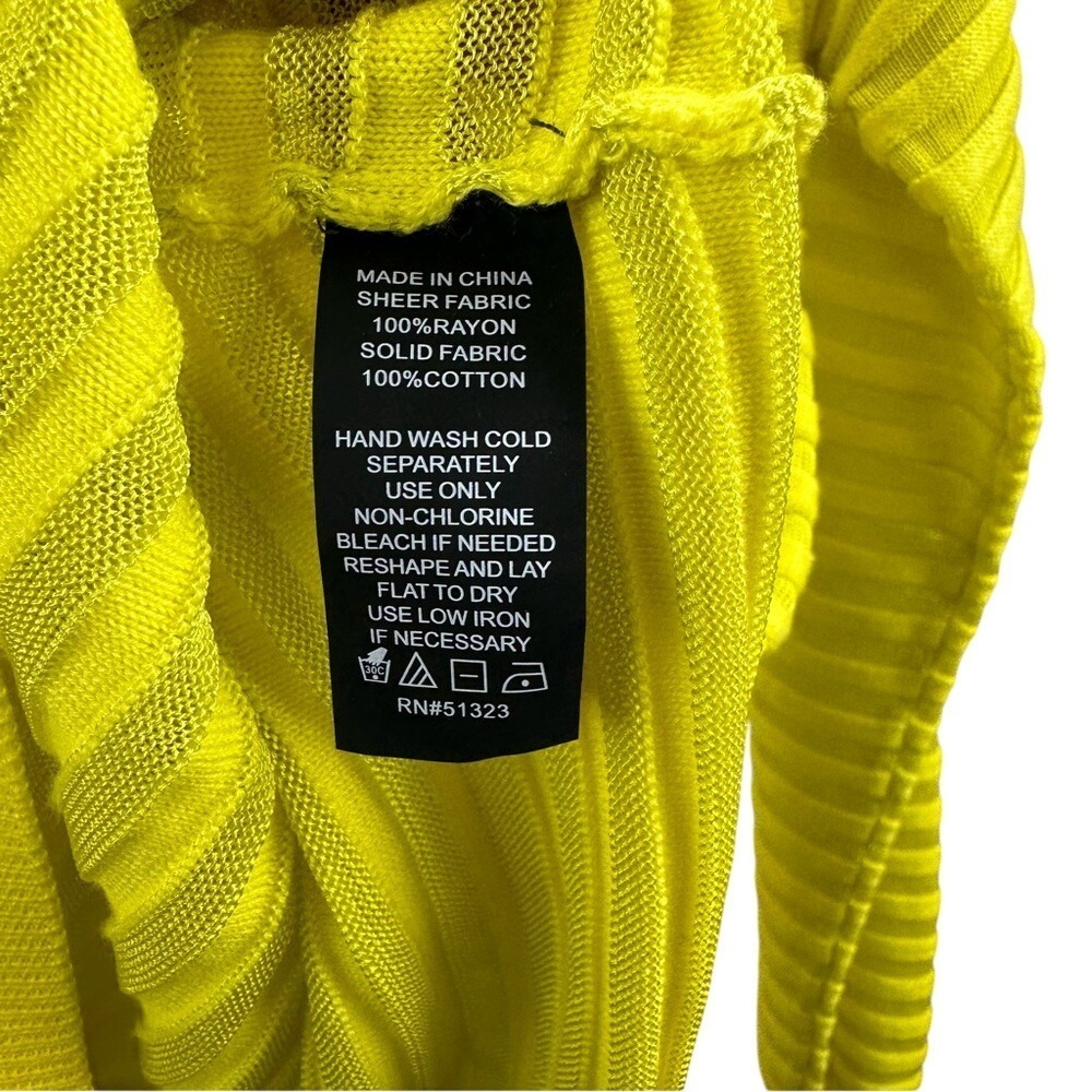 Yellow Sheer Striped Lightweight Sweater Vince Camuto Sheer Women's Size XS - Picture 11 of 11